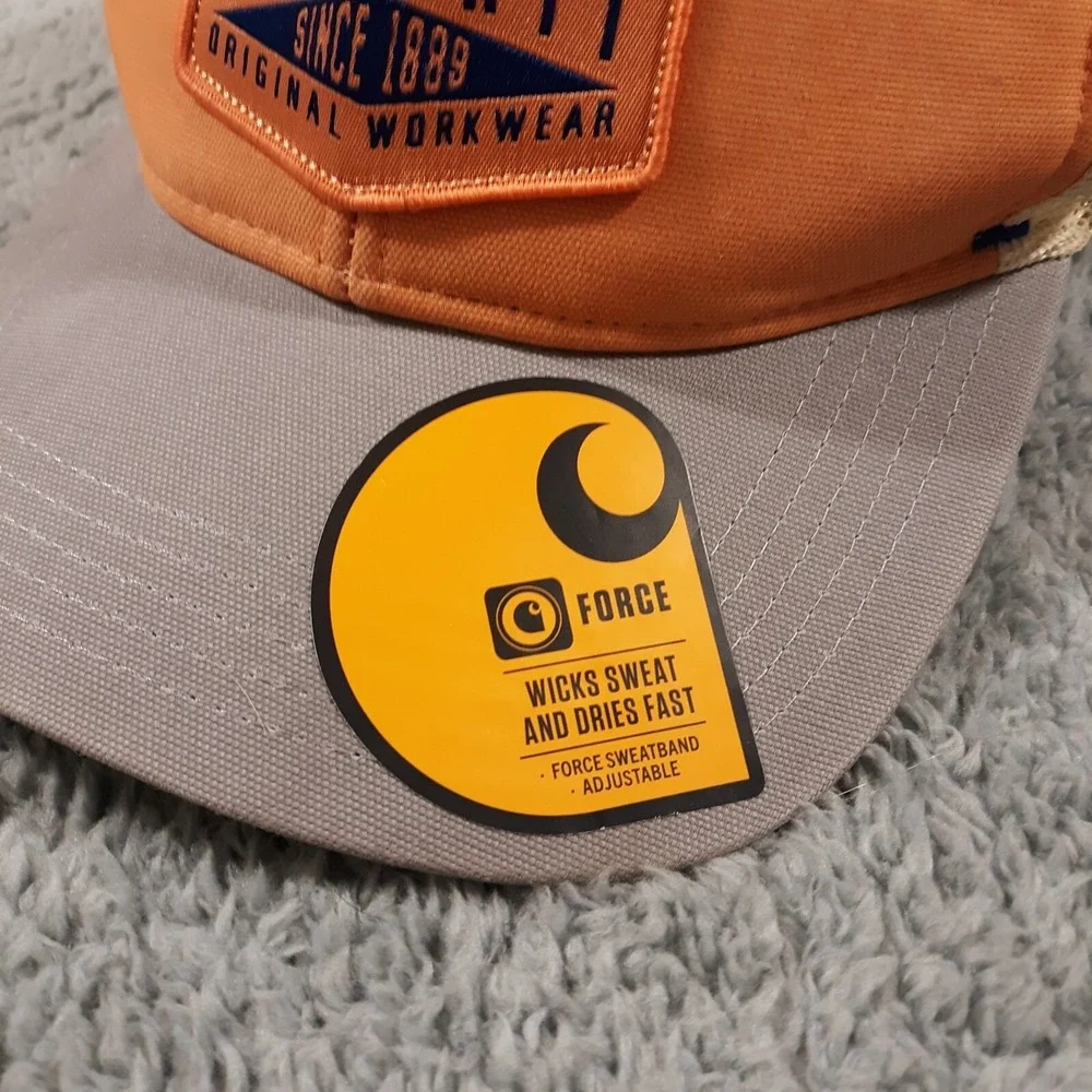 Carhartt Hat Cap Snapback Meshback Adjustable Orange Gray Beige